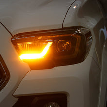 Load image into Gallery viewer, xTune Toyota Tacoma 16-19 SR SR5 Model LED DRL Projector Headlights- Black PRO-JH-TTA16-FLED-SR-BK 9050060