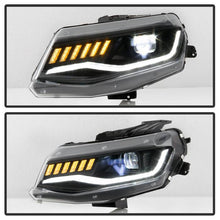 Load image into Gallery viewer, Spyder Chevy Camaro 16-18 Halogen Model Full LED Headlights Black PRO-YD-CCAM16HALAP-SEQ-BK 5087317