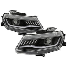 Load image into Gallery viewer, Spyder Chevy Camaro 16-18 Halogen Model Projector Headlights Black PRO-YD-CCAM16HALSI-SEQ-BK 5087331