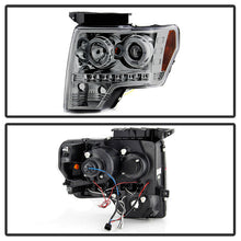 Load image into Gallery viewer, Spyder Ford F150 09-14 Projector Headlights Halogen Model- LED Halo LED Smke PRO-YD-FF15009-HL-SM 5010254