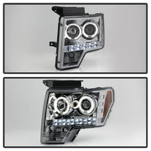 Load image into Gallery viewer, Spyder Ford F150 09-14 Projector Headlights Halogen Model- LED Halo LED Smke PRO-YD-FF15009-HL-SM 5010254
