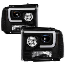 Load image into Gallery viewer, Spyder Ford F250/350/450 05-07 Projector Headlights - Light Bar DRL LED - Black PRO-YD-FS05V2-LB-BK 5084507