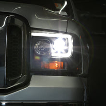 Load image into Gallery viewer, Spyder Ford F250/350/450 05-07 Projector Headlights - Light Bar DRL LED - Black PRO-YD-FS05V2-LB-BK 5084507
