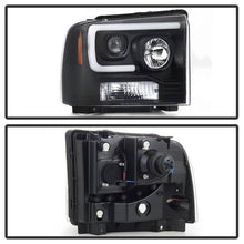 Load image into Gallery viewer, Spyder Ford F250/350/450 05-07 Projector Headlights - Light Bar DRL LED - Black PRO-YD-FS05V2-LB-BK 5084507