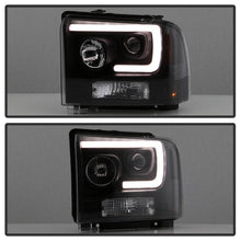 Load image into Gallery viewer, Spyder Ford F250/350/450 05-07 Projector Headlights - Light Bar DRL LED - Black PRO-YD-FS05V2-LB-BK 5084507
