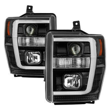Load image into Gallery viewer, Spyder 08-10 Ford F-250 Projector Headlights V2 - Light Bar DRL LED - Black PRO-YD-FS08V2-LB-BK 5084477