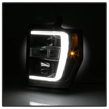 Load image into Gallery viewer, Spyder 08-10 Ford F-250 Projector Headlights V2 - Light Bar DRL LED - Black PRO-YD-FS08V2-LB-BK 5084477