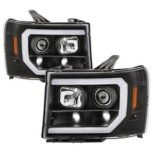Load image into Gallery viewer, Spyder 07-13 GMC Sierra 1500-3500 Ver 2 Proj Headlights - DRL LED - All Blk PRO-YD-GS07V2-LBDRL-BKV2 5086037