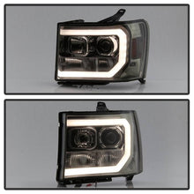 Load image into Gallery viewer, Spyder GMC Sierra 1500/2500/3500 07-13 V2 Projector Headlights - Smoke PRO-YD-GS07V2-LBDRL-SM 5083654