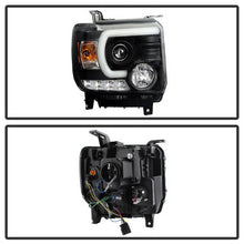 Load image into Gallery viewer, Spyder GMC Sierra 14-16 Projector Headlights Light Bar DRL Black PRO-YD-GS14-LBDRL-BK 5080523