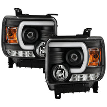 Load image into Gallery viewer, Spyder GMC Sierra 14-16 Projector Headlights Light Bar DRL Blk PRO-YD-GS14V2-LBDRL-BK 5080851