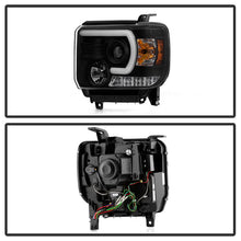 Load image into Gallery viewer, Spyder GMC Sierra 14-16 Projector Headlights Light Bar DRL Blk PRO-YD-GS14V2-LBDRL-BK 5080851