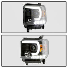 Load image into Gallery viewer, Spyder GMC Sierra 14-16 Projector Headlights Light Bar DRL Blk PRO-YD-GS14V2-LBDRL-BK 5080851