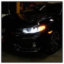 Load image into Gallery viewer, Spyder 16-18 Honda Civic 4Dr w/LED Seq Turn Sig Lights Proj Headlight - Black - PRO-YD-HC16-SEQ-BK 5086099