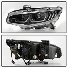 Load image into Gallery viewer, Spyder 16-18 Honda Civic 4Dr w/LED Seq Turn Sig Lights Proj Headlight - Black - PRO-YD-HC16-SEQ-BK 5086099