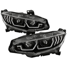 Load image into Gallery viewer, Spyder Honda Civic 16-18 2DR/4DR/Hatchback Headlight Black PRO-YD-HC16PL-SEQ-BK 5087539