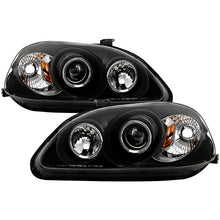 Load image into Gallery viewer, Spyder Honda Civic 96-98 Projector Headlights LED Halo Amber Reflctr Blk PRO-YD-HC96-AM-BK 5010902