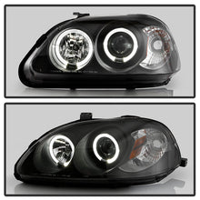 Load image into Gallery viewer, Spyder Honda Civic 96-98 Projector Headlights LED Halo Amber Reflctr Blk PRO-YD-HC96-AM-BK 5010902