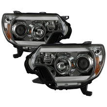 Load image into Gallery viewer, Spyder Toyota Tacoma 12-16 Projector Headlights Light Bar DRL Smoke PRO-YD-TT12-LBDRL-SM 5081728