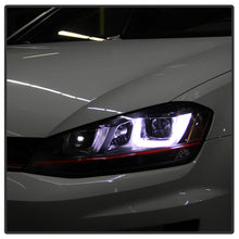 Load image into Gallery viewer, Spyder Volkswagen Golf VII 14-16 Projector Headlights DRL LED Red Stripe Blk PRO-YD-VG15-RED-DRL-BK 5080592