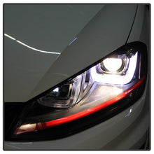 Load image into Gallery viewer, Spyder Volkswagen Golf VII 14-16 Projector Headlights DRL LED Red Stripe Blk PRO-YD-VG15-RED-DRL-BK 5080592