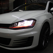Load image into Gallery viewer, Spyder Volkswagen Golf VII 14-16 Projector Headlights DRL LED Red Stripe Blk PRO-YD-VG15-RED-DRL-BK 5080592