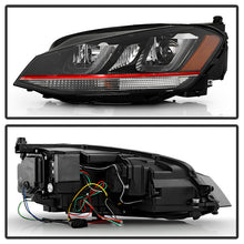 Load image into Gallery viewer, Spyder Volkswagen Golf VII 14-16 Projector Headlights DRL LED Red Stripe Blk PRO-YD-VG15-RED-DRL-BK 5080592