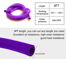 Load image into Gallery viewer, 10mm 3/8 Purple Vacuum Silicone Hose Racing Line Pipe Tube 4 Feet Per Order