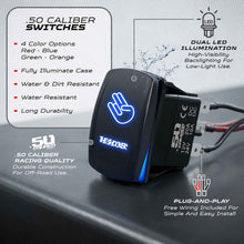 Load image into Gallery viewer, Waterproof Rocker Switch 12v ON/Off, LED Backlit with Etched Design w/Toggle Switch 12v - UTV, Auto, Boat 20A Variation