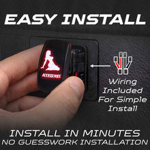 Load image into Gallery viewer, Waterproof Rocker Switch 12v ON/Off, LED Backlit with Etched Design w/Toggle Switch 12v - UTV, Auto, Boat 20A Variation