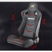 Load image into Gallery viewer, The Chosen Leather Reclinable Bull Boost Racing Bucket Seat with Slider Rails