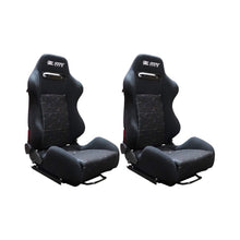 Load image into Gallery viewer, Adjustable Black Luxury Racing Lowered SR3 CONFETTI Style Velvet Seat w/ Sliders