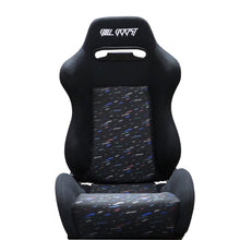 Load image into Gallery viewer, Adjustable Black Luxury Racing Lowered SR3 CONFETTI Style Velvet Seat w/ Sliders