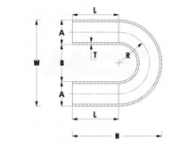 Load image into Gallery viewer, HPS Performance Products HPS 3/4" OD 180 Degree U Bend 6061 Aluminum Elbow Pipe Tubing 16 Gauge w/ 1-1/2" CLR