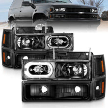 Load image into Gallery viewer, ANZO 88-98 Chevrolet C1500 Crystal Headlights Black Housing w/ Signal and Side Marker Lights 111507