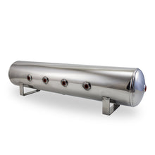 Load image into Gallery viewer, AIRLIFT 4 Gal Alum Air Tank-(4) 1/4" face ports,(2) 3/8" end ports,1/4" drain