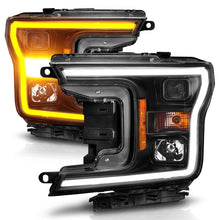 Load image into Gallery viewer, ANZO 2018-2020 Ford F-150 Projector Headlight w/ Plank Style Switchback Black Housing 111509