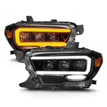 Load image into Gallery viewer, ANZO 16-22 Toyota Tacoma SR/SR5 ONLY Full LED Proj Headlights w/Light Bar Seq. Blk w/Initiation Lgt 111562