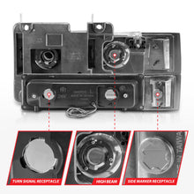 Load image into Gallery viewer, ANZO 88-98 Chevrolet C1500 Crystal Headlights w/Light Bar Chrome Housing w/ Signal Side Markers 8Pcs 111529