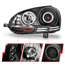 Load image into Gallery viewer, Anzo 2006-2009 Volkswagen Rabbit Projector Headlights w/ Halo Black (CCFL)