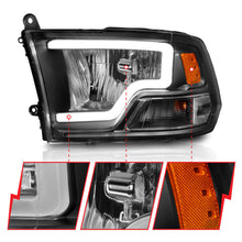 Load image into Gallery viewer, ANZO 2009-2018 Dodge Ram 1500 Crystal Headlights w/ Light Bar Black Housing 111515