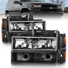 Load image into Gallery viewer, ANZO 88-98 Chevrolet C1500 Crystal Headlights Black 111505