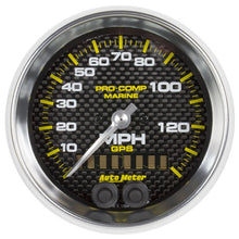 Load image into Gallery viewer, Autometer Gauge GPS Speedometer 3-3/8in 140 MPH Marine Carbon Fiber Gauge 200638-40