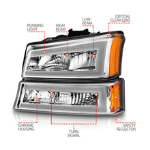 Load image into Gallery viewer, ANZO 2003-2006 Chevrolet Silverado 1500 Crystal Headlights w/ Light Bar Chrome Housing 111502