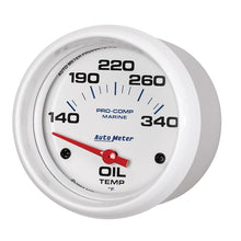 Load image into Gallery viewer, AutoMeter Marine White Air-Core Electric Oil Temperature Gauge 2-5/8in 140-300 Deg F 200765