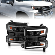 Load image into Gallery viewer, ANZO 19-22 Chevrolet Silverado 1500 LED Proj HL w/Lgt Bar SwBk Seq. Blk w/In. Light - Passenger Side 111566-R