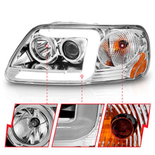 Load image into Gallery viewer, ANZO 1997-2003 Ford F-150 Projector Headlights w/ Light Bar Chrome Housing 111504