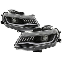 Load image into Gallery viewer, Spyder Chevy Camaro 16-18 Halogen Model Full LED Headlights Black PRO-YD-CCAM16HALAP-SEQ-BK 5087317