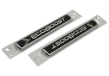 Load image into Gallery viewer, Ford Racing Black/Silver EcoBoost Emblem 3-1/2in x 9/16in - Set of 2 M-1447-EBBLK