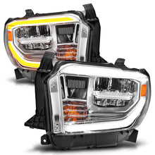 Load image into Gallery viewer, ANZO 2014-2021 Toyota Tundra LED Crystal Headlights w/ Switchback Chrome Housing w/ DRL 111534